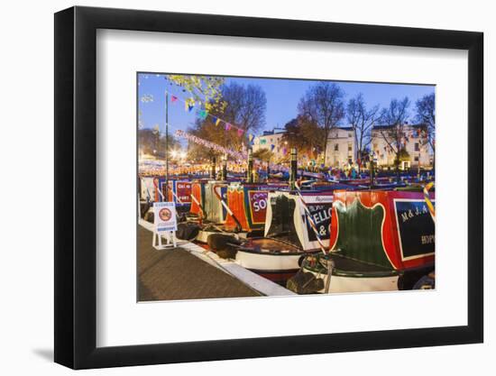 England, London, Little Venice, Canal Boats at Annual Canalway Cavalcade-Steve Vidler-Framed Photographic Print