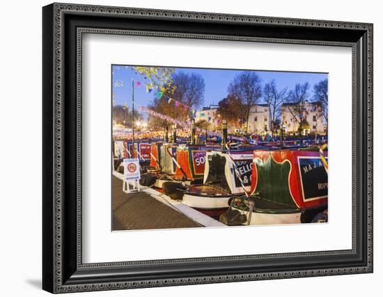 England, London, Little Venice, Canal Boats at Annual Canalway Cavalcade-Steve Vidler-Framed Photographic Print