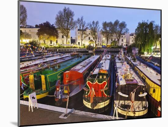 England, London, Little Venice, Canal Boats-Steve Vidler-Mounted Photographic Print