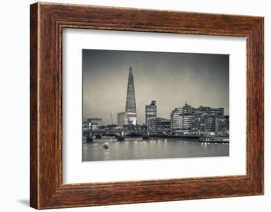 England, London, Shard Building from Millennium Bridge, Dusk-Walter Bibikow-Framed Photographic Print