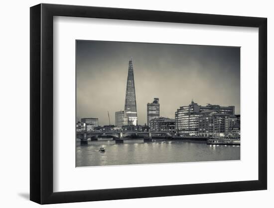 England, London, Shard Building from Millennium Bridge, Dusk-Walter Bibikow-Framed Photographic Print