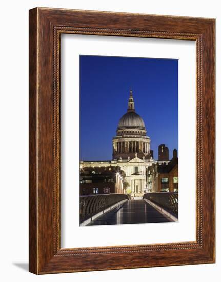 England, London, St.Pauls Cathedral and City Skyline-Steve Vidler-Framed Photographic Print