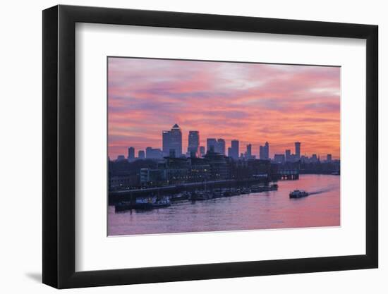 England, London, Sunrise Over Docklands and Canary Wharf-Steve Vidler-Framed Photographic Print