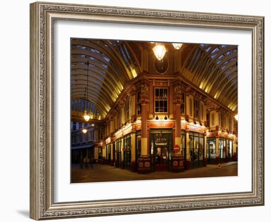 England, London, the Leadenhall Market in the City of London, UK-David Bank-Framed Photographic Print