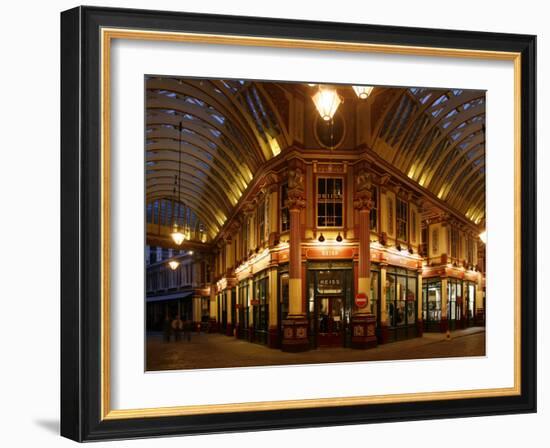 England, London, the Leadenhall Market in the City of London, UK-David Bank-Framed Photographic Print