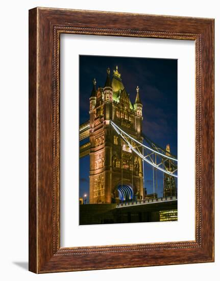 England, London, Tower Bridge, Dusk-Walter Bibikow-Framed Photographic Print