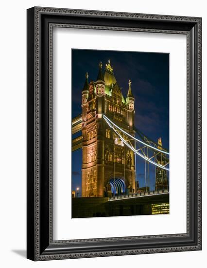 England, London, Tower Bridge, Dusk-Walter Bibikow-Framed Photographic Print