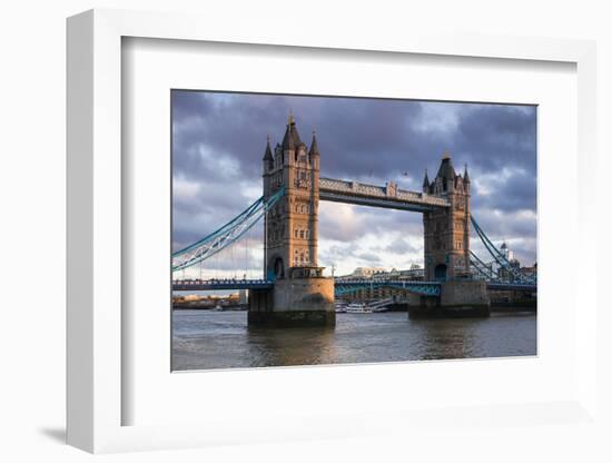 England, London, Tower Bridge, Sunset-Walter Bibikow-Framed Photographic Print
