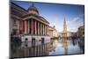 England, London, Trafalgar Square and National Gallery, Late Afternoon-Walter Bibikow-Mounted Photographic Print