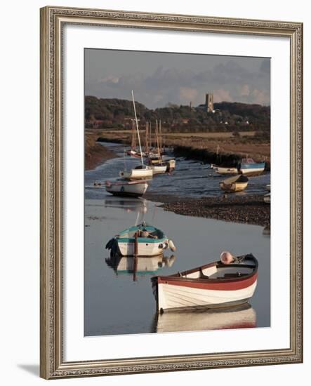 England, Norfolk, Morston Quay; Rowing Boats and Sailing Dinghies at Low Tide-Will Gray-Framed Photographic Print