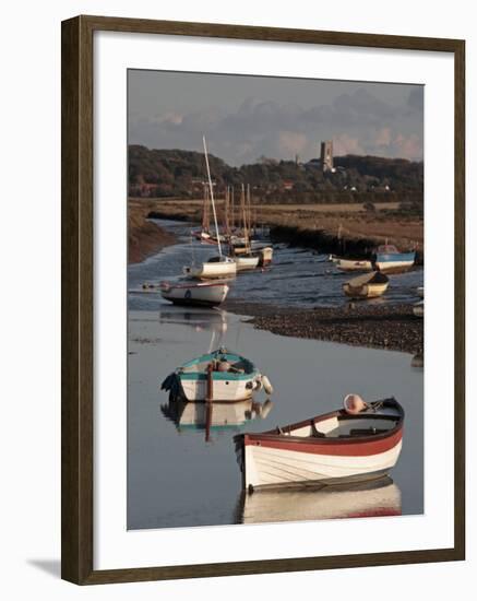 England, Norfolk, Morston Quay; Rowing Boats and Sailing Dinghies at Low Tide-Will Gray-Framed Photographic Print