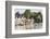 England, Oxfordshire, Henley-on-Thames, Boathouses and Rowers on River Thames-Steve Vidler-Framed Photographic Print