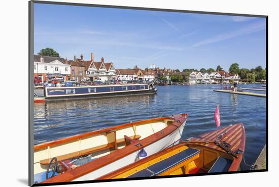 England, Oxfordshire, Henley-on-Thames, Leisure Boats and Town Skyline-Steve Vidler-Mounted Photographic Print