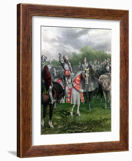 England's Henry V Among His Troops at Agincourt During Hundred Years War-null-Framed Photographic Print