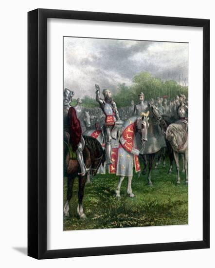England's Henry V Among His Troops at Agincourt During Hundred Years War-null-Framed Photographic Print