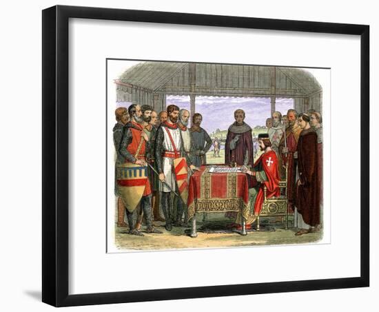 England's King John Signing Magna Carta at Runnymede-null-Framed Photographic Print