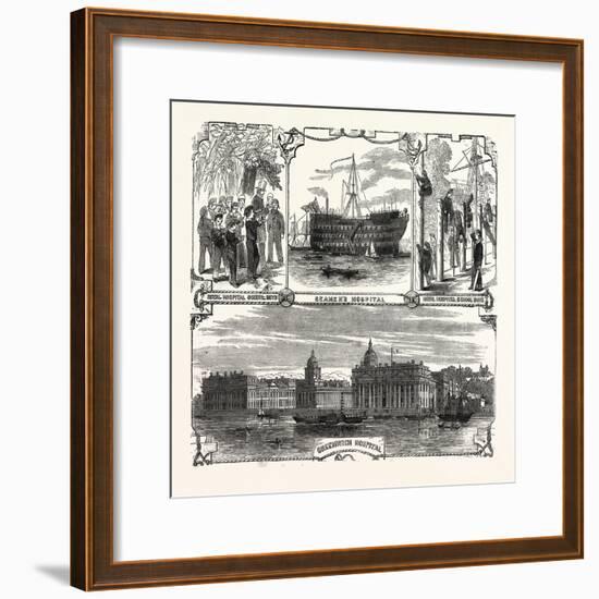 England's Refuge for the Defenders of Her Wooden Walls. Greenwich Hospital. London, Uk-null-Framed Giclee Print