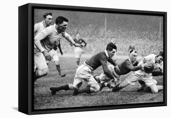 England Scoring a Try Against Scotland, Twickenham, London, 1926-1927-null-Framed Premier Image Canvas