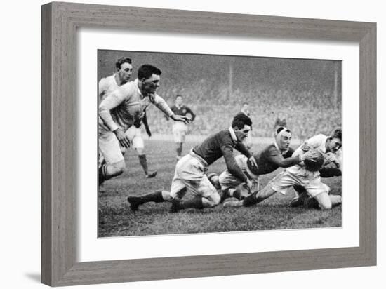 England Scoring a Try Against Scotland, Twickenham, London, 1926-1927-null-Framed Giclee Print