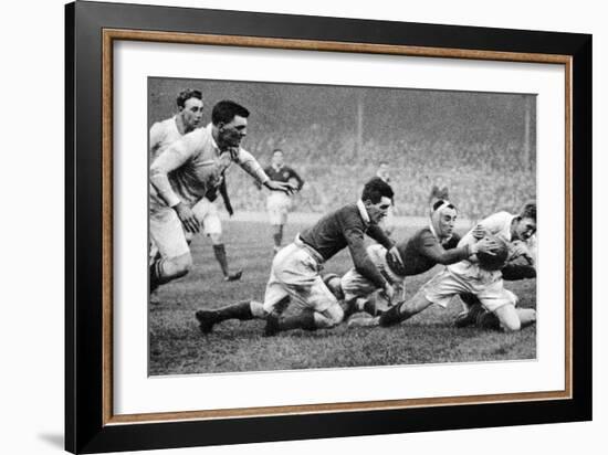 England Scoring a Try Against Scotland, Twickenham, London, 1926-1927-null-Framed Giclee Print