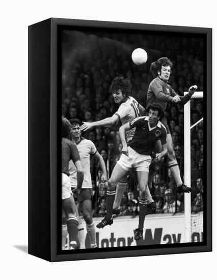 England: Soccer Match, 1977-null-Framed Premier Image Canvas