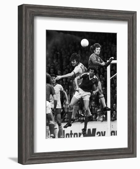 England: Soccer Match, 1977-null-Framed Premium Giclee Print