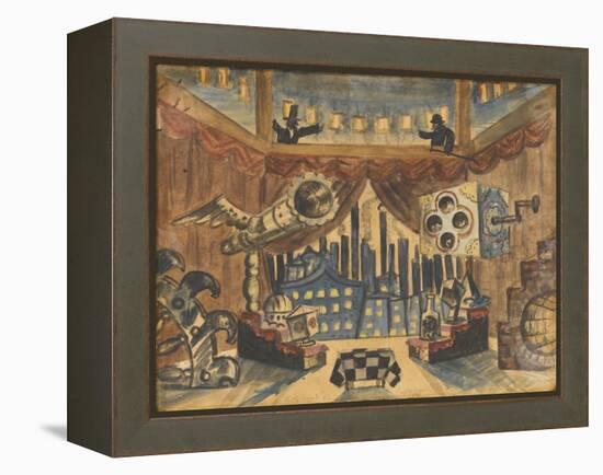 England. Stage Design for the Theatre Play the Flea by E. Zamyatin-Boris Michaylovich Kustodiev-Framed Premier Image Canvas