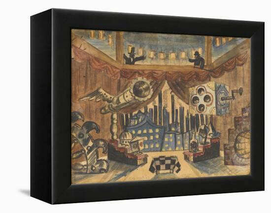 England. Stage Design for the Theatre Play the Flea by E. Zamyatin-Boris Michaylovich Kustodiev-Framed Premier Image Canvas