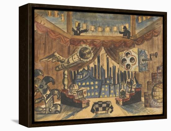 England. Stage Design for the Theatre Play the Flea by E. Zamyatin-Boris Michaylovich Kustodiev-Framed Premier Image Canvas