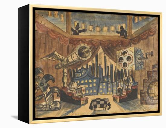 England. Stage Design for the Theatre Play the Flea by E. Zamyatin-Boris Michaylovich Kustodiev-Framed Premier Image Canvas