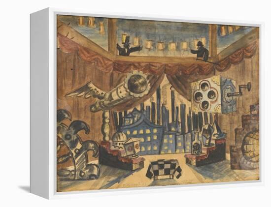 England. Stage Design for the Theatre Play the Flea by E. Zamyatin-Boris Michaylovich Kustodiev-Framed Premier Image Canvas