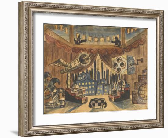 England. Stage Design for the Theatre Play the Flea by E. Zamyatin-Boris Michaylovich Kustodiev-Framed Giclee Print