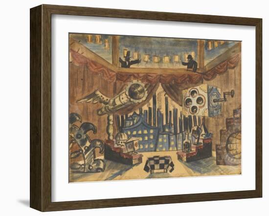 England. Stage Design for the Theatre Play the Flea by E. Zamyatin-Boris Michaylovich Kustodiev-Framed Giclee Print