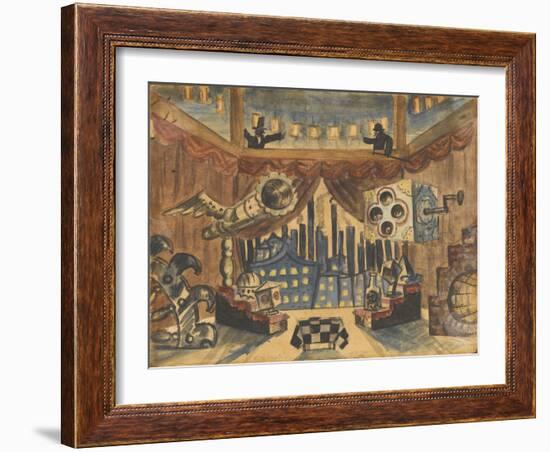 England. Stage Design for the Theatre Play the Flea by E. Zamyatin-Boris Michaylovich Kustodiev-Framed Giclee Print