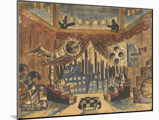 England. Stage Design for the Theatre Play the Flea by E. Zamyatin-Boris Michaylovich Kustodiev-Mounted Giclee Print