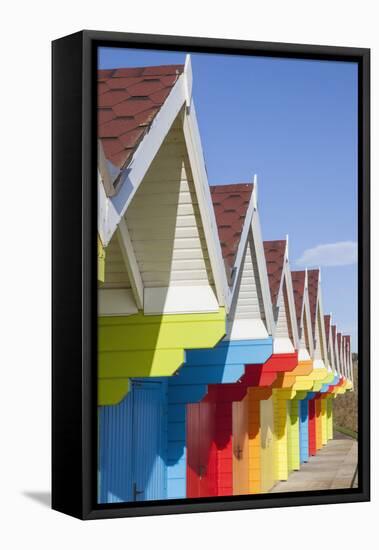 England, Yorkshire, Scarborough, Colourful Beach Huts-Steve Vidler-Framed Premier Image Canvas