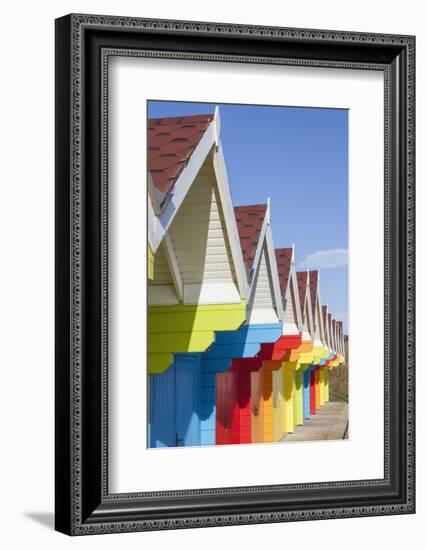 England, Yorkshire, Scarborough, Colourful Beach Huts-Steve Vidler-Framed Photographic Print