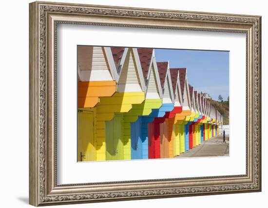 England, Yorkshire, Scarborough, Colourful Beach Huts-Steve Vidler-Framed Photographic Print