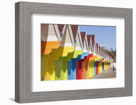 England, Yorkshire, Scarborough, Colourful Beach Huts-Steve Vidler-Framed Photographic Print