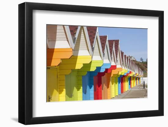 England, Yorkshire, Scarborough, Colourful Beach Huts-Steve Vidler-Framed Photographic Print