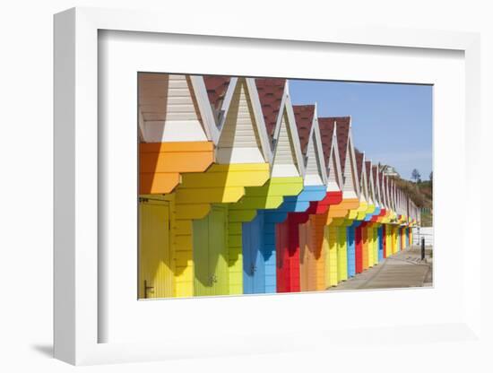 England, Yorkshire, Scarborough, Colourful Beach Huts-Steve Vidler-Framed Photographic Print