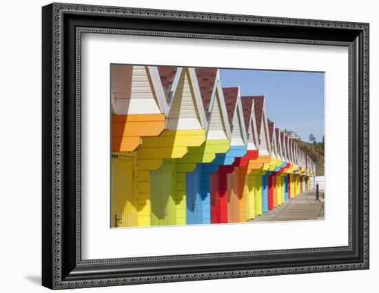 England, Yorkshire, Scarborough, Colourful Beach Huts-Steve Vidler-Framed Photographic Print