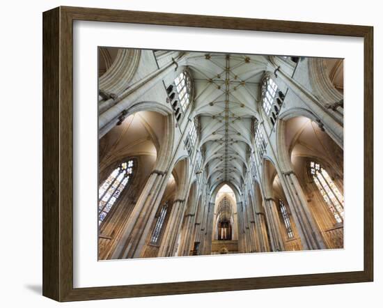 England, Yorkshire, York, York Minster, the Nave-Steve Vidler-Framed Photographic Print