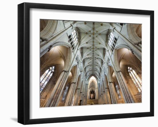 England, Yorkshire, York, York Minster, the Nave-Steve Vidler-Framed Photographic Print