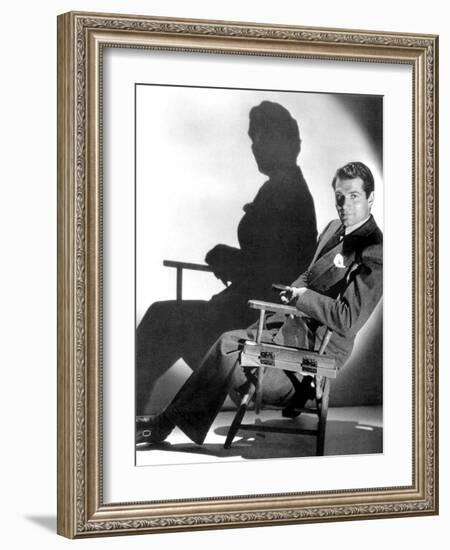 English Actor Laurence Olivier (1907-1989) Seated on a Chair's Director C. 1939-null-Framed Photo