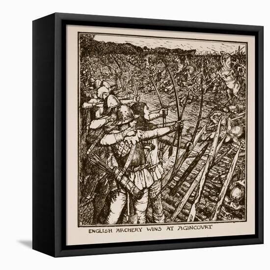 English Archery Wins at Agincourt, Illustration from 'A History of England'-Henry Justice Ford-Framed Premier Image Canvas