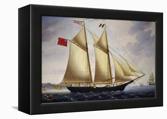 English Barquentine Sea Breeze Leaving Port of Livorno, 1864-null-Framed Premier Image Canvas