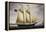 English Barquentine Sea Breeze Leaving Port of Livorno, 1864-null-Framed Premier Image Canvas