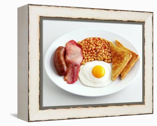 English Breakfast with Fried Egg, Beans, Toast and Sausage-Peter Howard Smith-Framed Premier Image Canvas