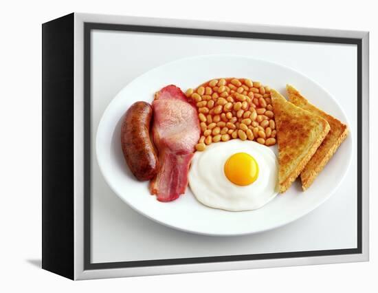 English Breakfast with Fried Egg, Beans, Toast and Sausage-Peter Howard Smith-Framed Premier Image Canvas